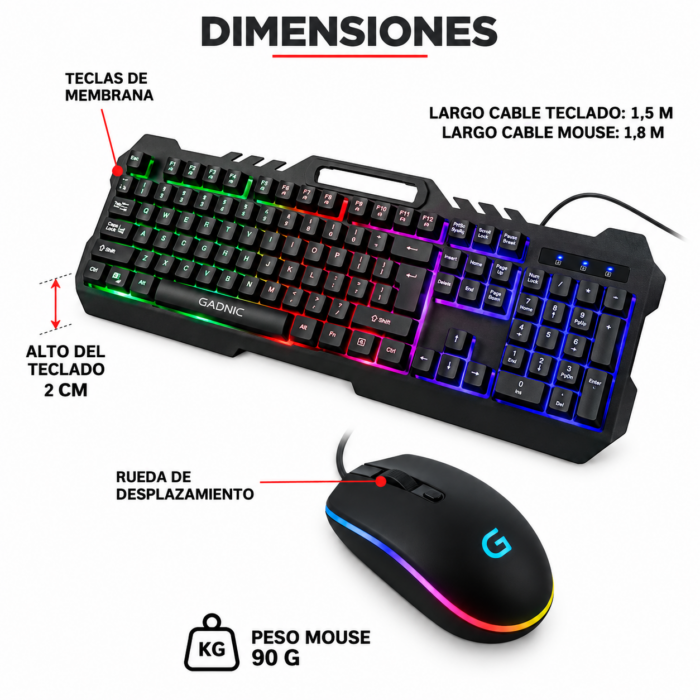 ⌨️ Teclado Gamer + Mouse Óptico🎮