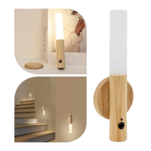 💡✨ Lámpara LED con Sensor - Símil Madera ✨💡