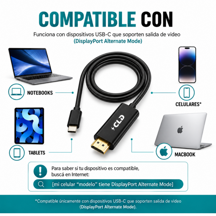Cable USB-C a HDMI CLD 4K