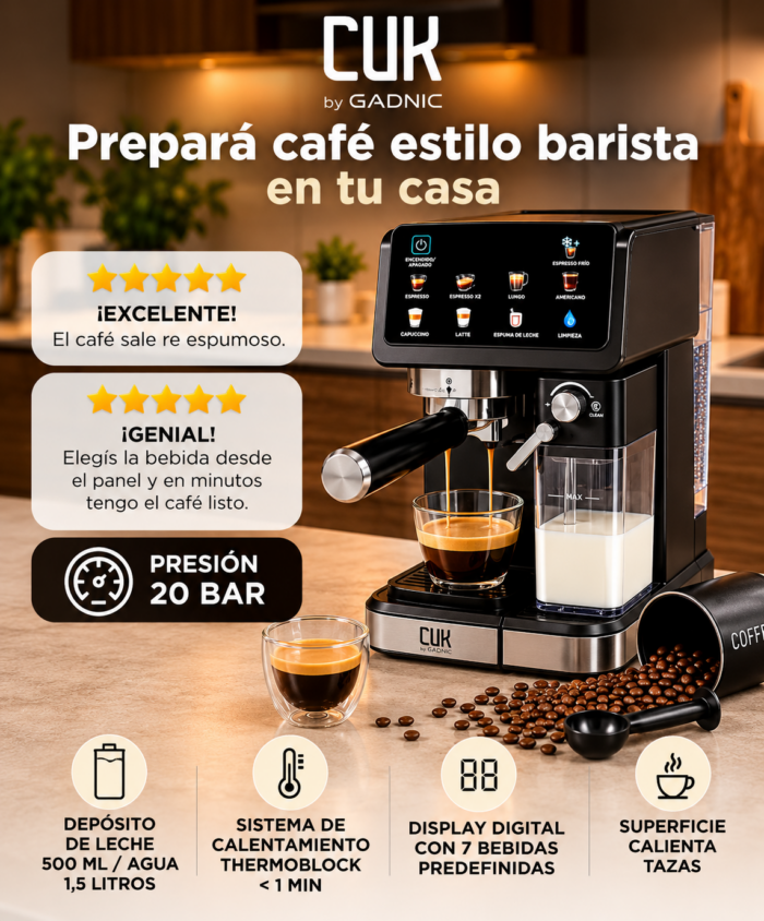 Cafetera Espresso Gadnic 20 Bar