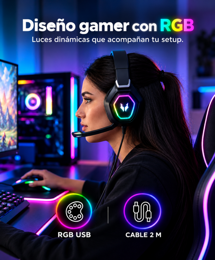 Auriculares Gamer Gadnic Alpha A8800