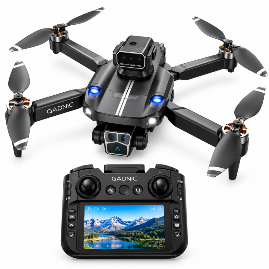 Drone y mando GADNIC con pantalla GPS Drone Gadnic Aeroview 4K con Cámara Dual HD y Control Remoto con Pantalla