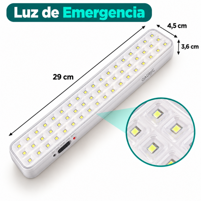 Luz de Emergencia 60LEDs Gadnic